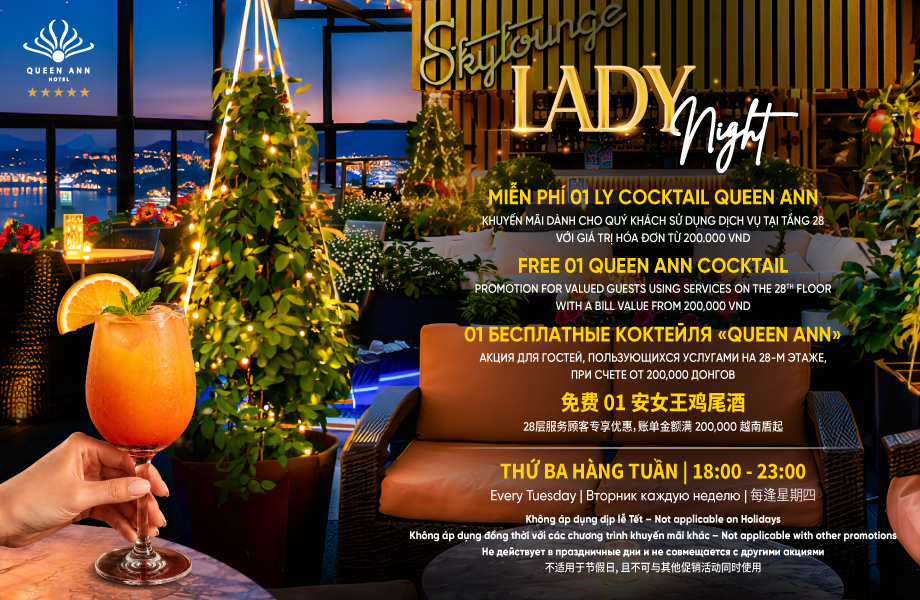 LADY NIGHT - SAY ĐẮM VỚI COCKTAIL DÀNH RIÊNG CHO QUÝ CÔ